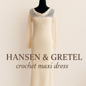 Hansen & Gratel Beige Crochet Maxi Dress
